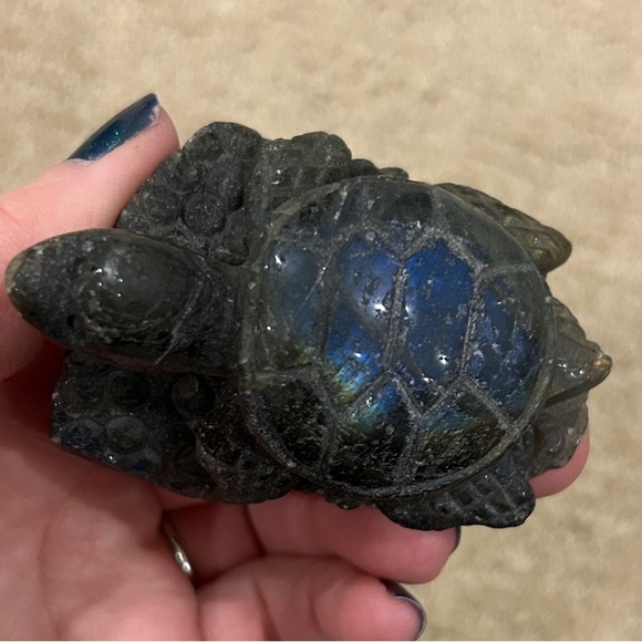 Labradorite Turtle Crystal - Picture 1 of 9